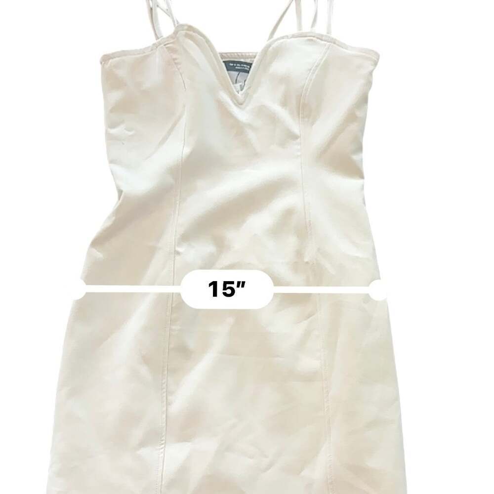 Zara NWT Triple Strap Corset Bodycon Mini Dress Cream Ivory Small - Picture 15 of 16